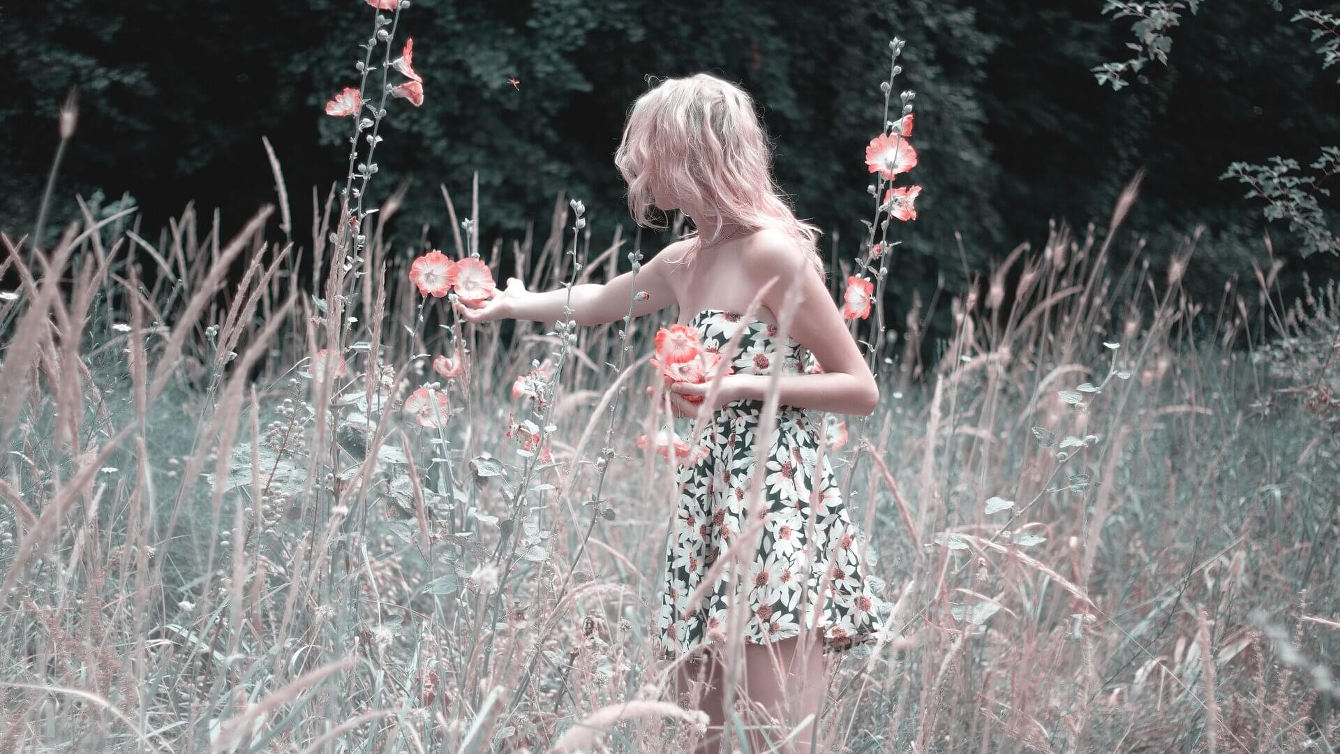best quotes for a woman girl collects flowers