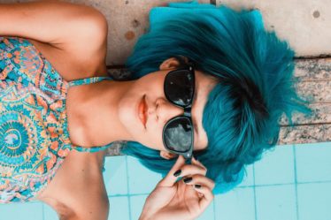 strong women quotes blue hair sunglasses