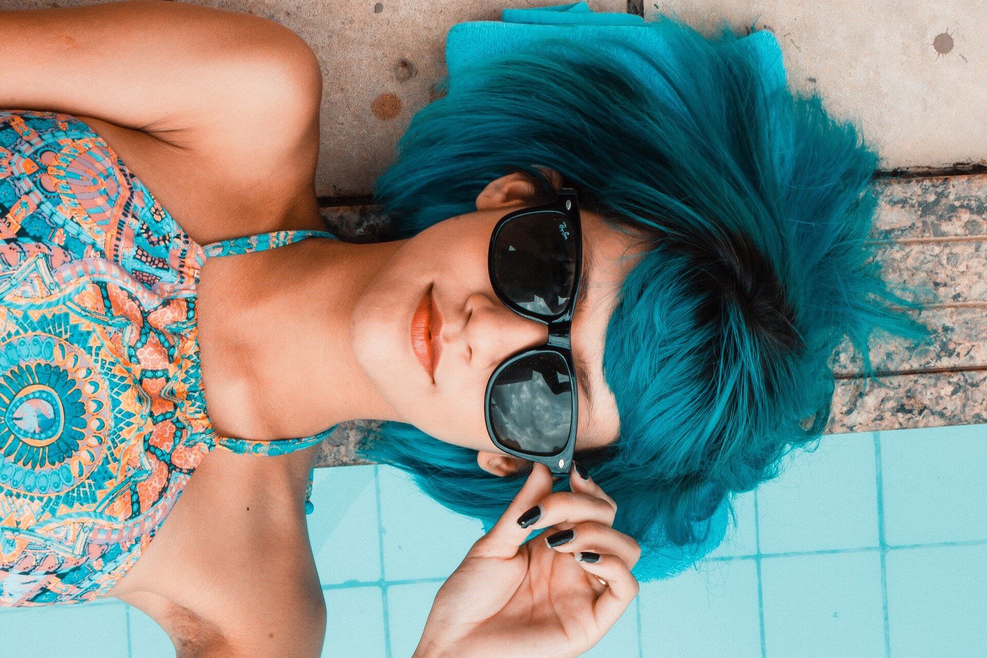 strong women quotes blue hair sunglasses
