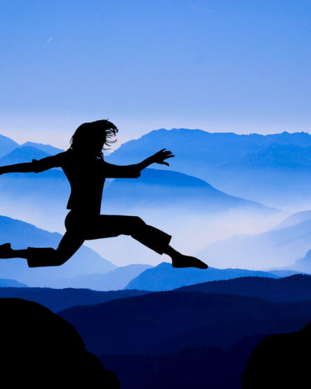 strong women quotes woman jumping over mountain